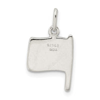 Sterling Silver Polished Enamel American Flag Pendant