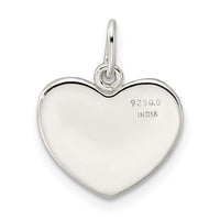 Sterling Silver Polished Enamel American Flag Heart Pendant