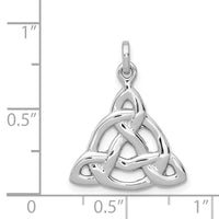 Sterling Silver Rhodium-plated Polished Celtic Symbol Pendant