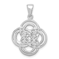Sterling Silver Rhodium-plated Polished Celtic Knot Pendant