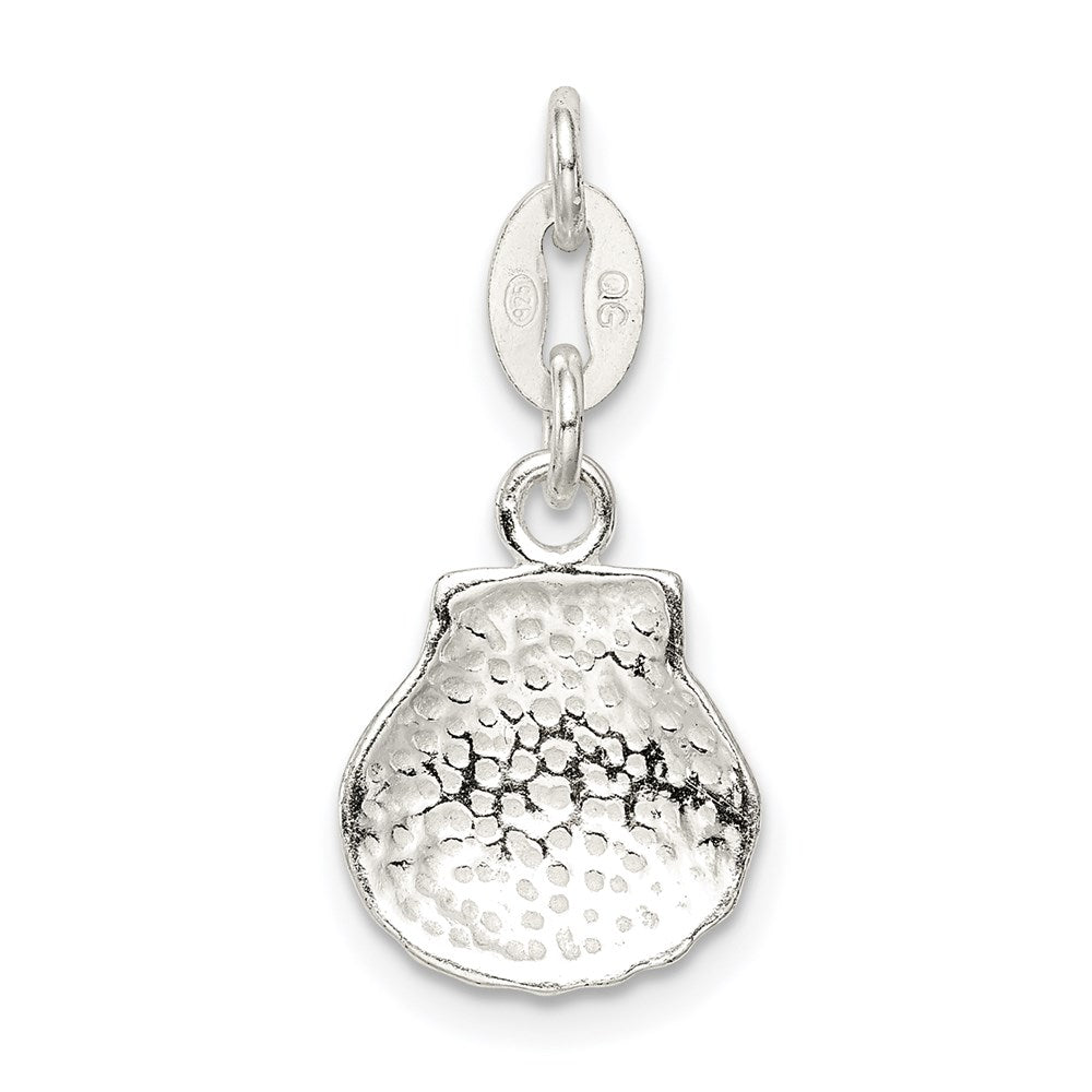 Sterling Silver Polished & Satin Seashell Charm