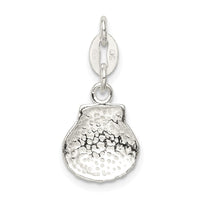 Sterling Silver Polished & Satin Seashell Charm