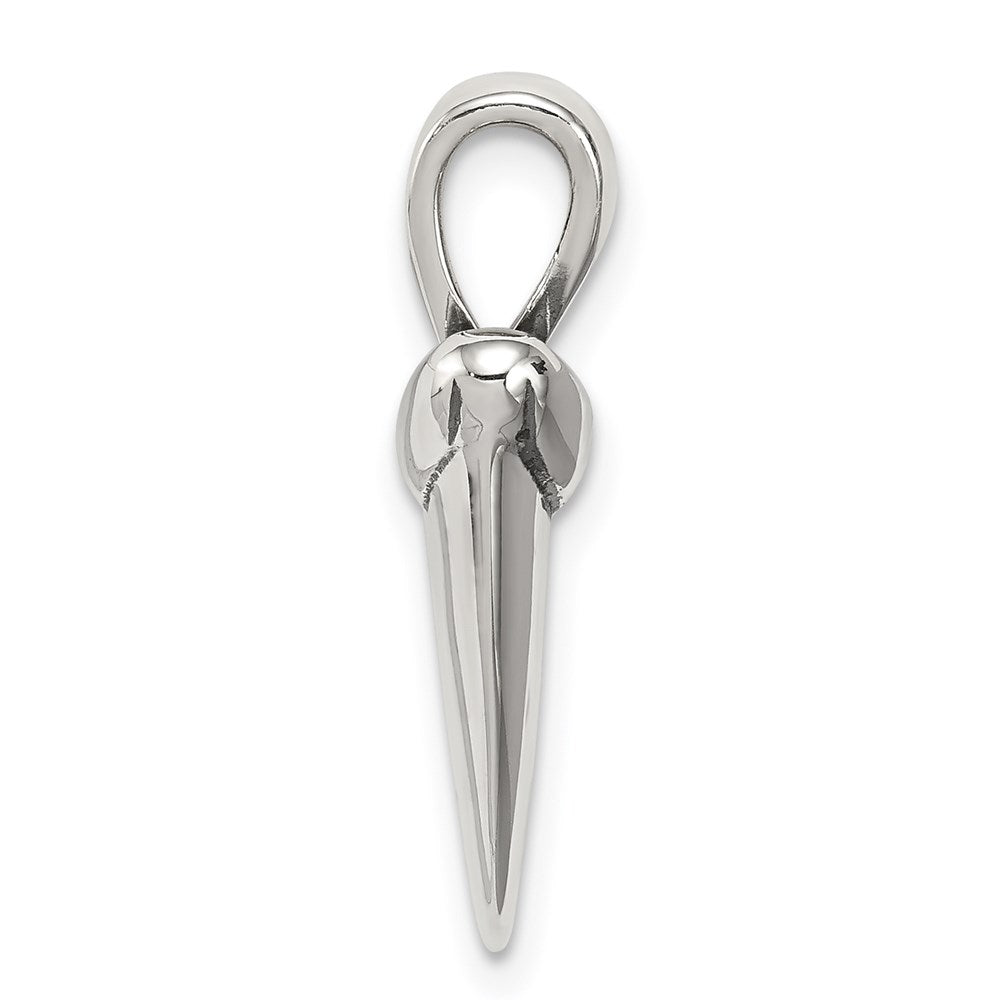 Sterling Silver Antiqued Polished Shark Tooth Pendant