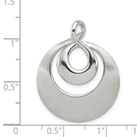 Sterling Silver Rhod-pltd Polished/Satin Infinity Swirl Chain Slide Pendant
