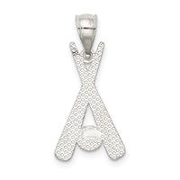 Sterling Silver Polished Bats and Baseball Pendant