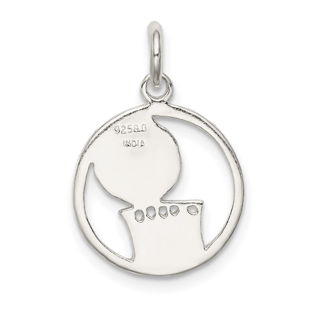 Sterling Silver Polished Basketball Pendant