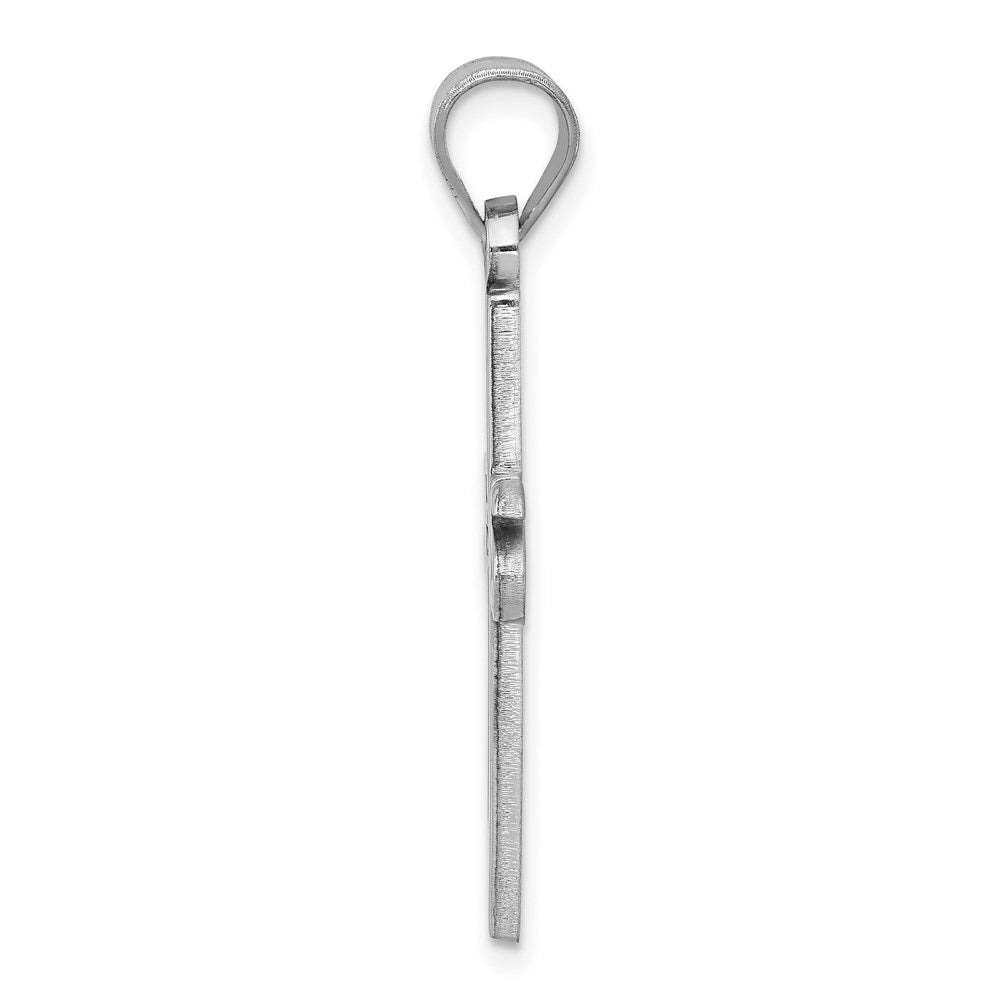 Sterling Silver Rhodium-plated Jesus Cross Small Pendant