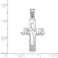 Sterling Silver Rhodium-plated Jesus Cross Small Pendant