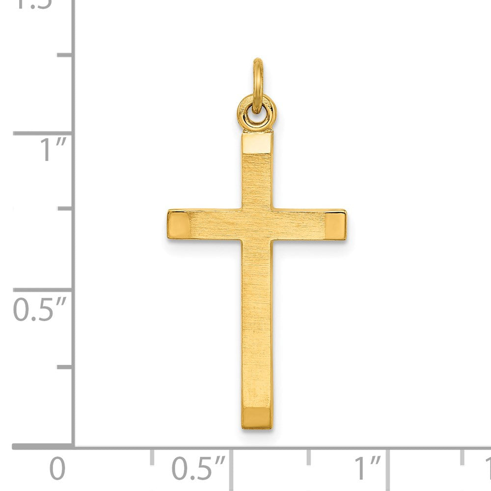 Sterling Silver Gold-plated Polished and Satin Cross Pendant