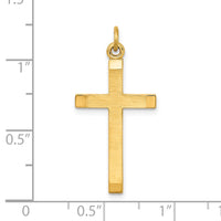 Sterling Silver Gold-plated Polished and Satin Cross Pendant