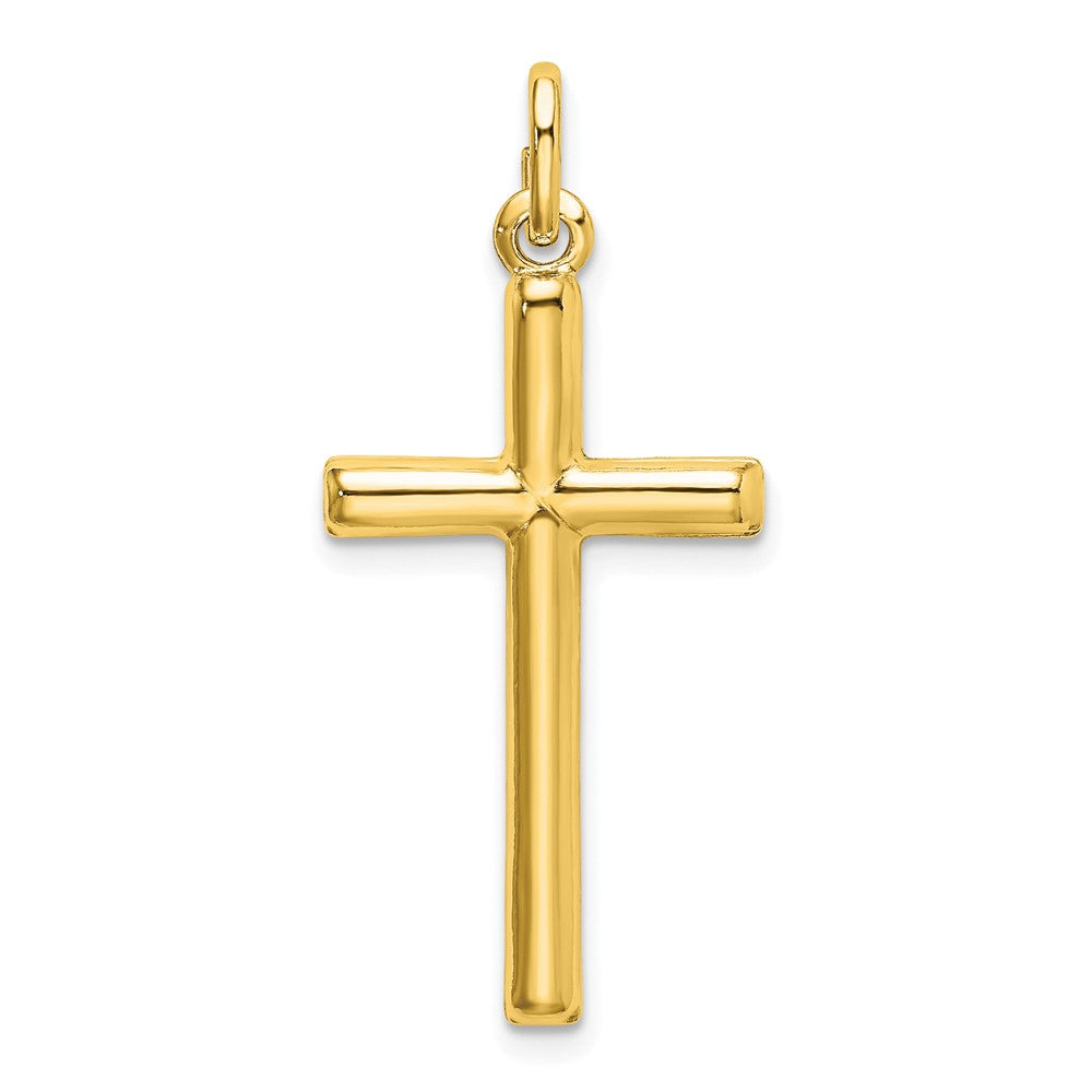 Sterling Silver Gold-tone Polished Cross Charm
