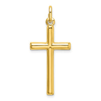 Sterling Silver Gold-tone Polished Cross Charm