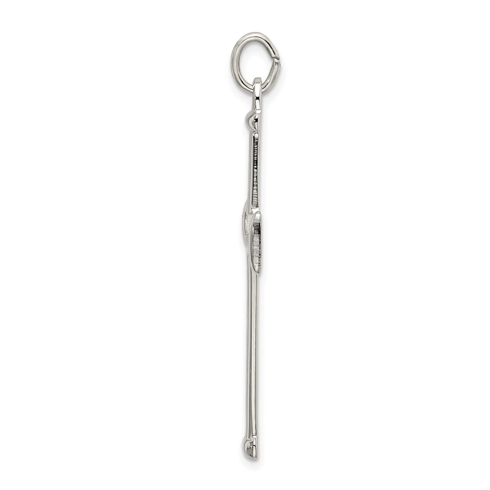 Sterling Silver Polished and Satin Cross Pendant