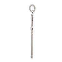 Sterling Silver Polished and Satin Cross Pendant