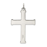 Sterling Silver Polished and Satin Cross Pendant