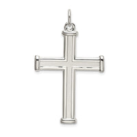 Sterling Silver Polished and Satin Cross Pendant