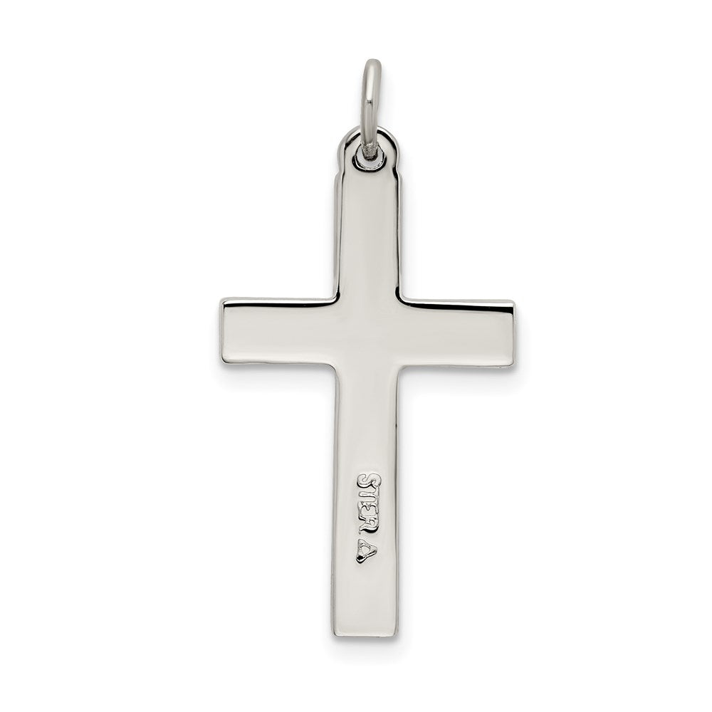 Sterling Silver Satin and D/C Cross Pendant
