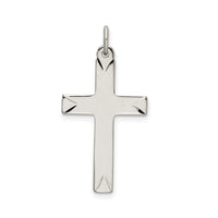 Sterling Silver Satin and D/C Cross Pendant