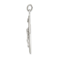 Sterling Silver Black Epoxy INRI Crucifix Pendant