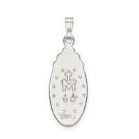 Sterling Silver Satin & D/C Epoxy & Crystal Miraculous Medal Pendant