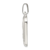 Sterling Silver Satin & Polished Mary w/Hail Mary Prayer Pendant