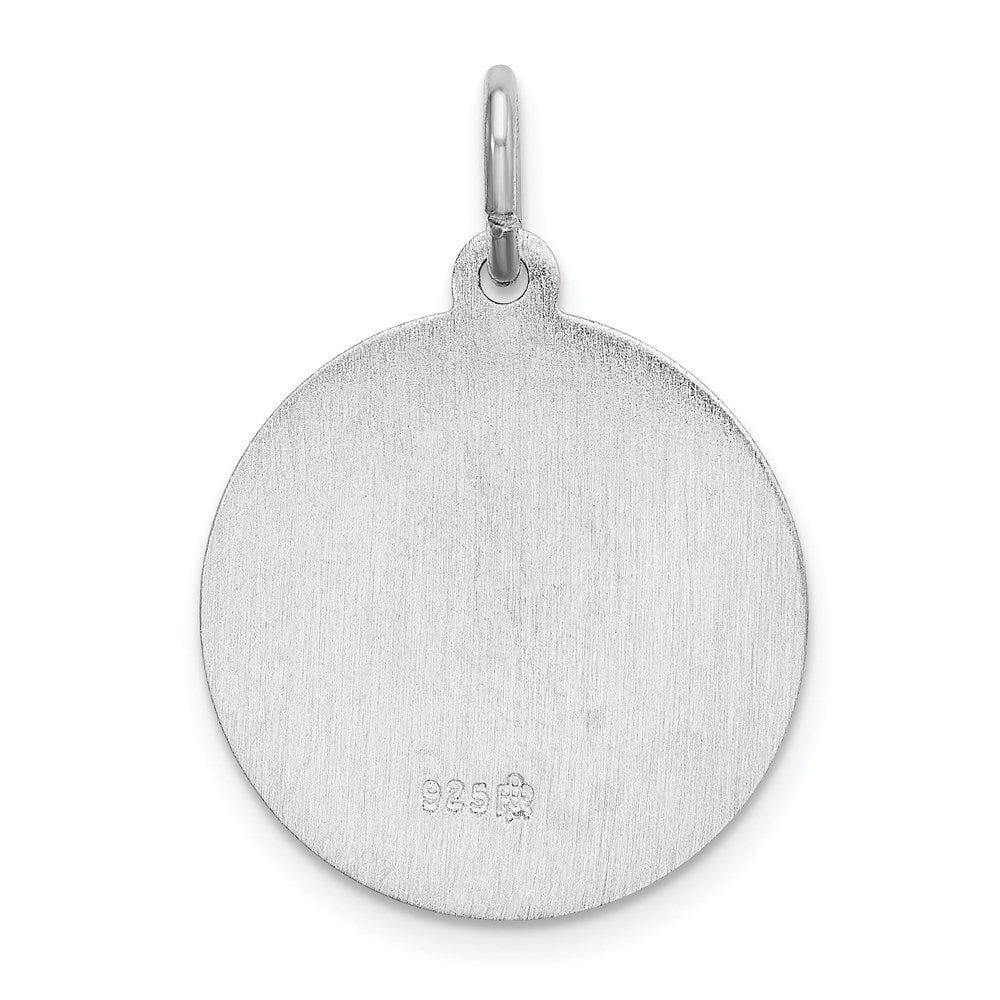 Sterling Silver Rhodium-plated Spanish Saint Anne Medal Pendant