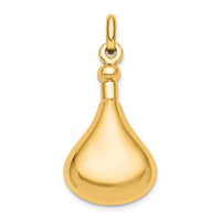Sterling Silver Gold-plated Polished Screw Top Ash Holder Pendant