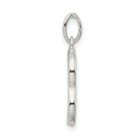 Sterling Silver Polished Glitter Enamel Letter B Initial Charm