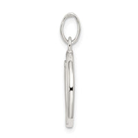 Sterling Silver Polished Glitter Enamel Letter D Initial Charm