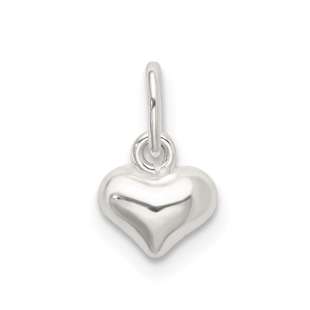 Sterling Silver Polished Puffed Heart Charm