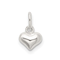 Sterling Silver Polished Puffed Heart Charm