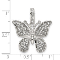 Sterling Silver Rhod-plated Polished Preciosa Crystal Butterfly Pendant