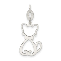 Sterling Silver Polished Cat Charm