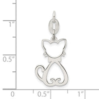 Sterling Silver Polished Cat Charm