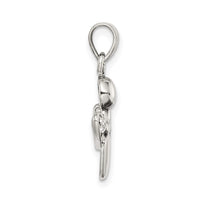 Sterling Silver Antiqued & CZ Angel Charm