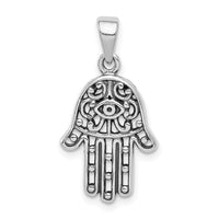 Sterling Silver Antiqued Hamsa Pendant
