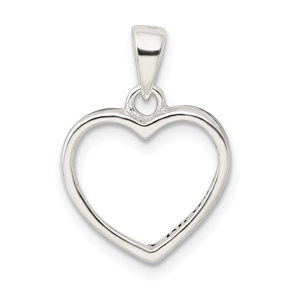 Sterling Silver Enamel LOVE YOU MOM Heart Pendant