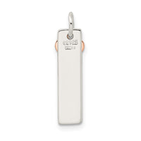 Sterling Silver & Rose-tone Bar & Heart Charm