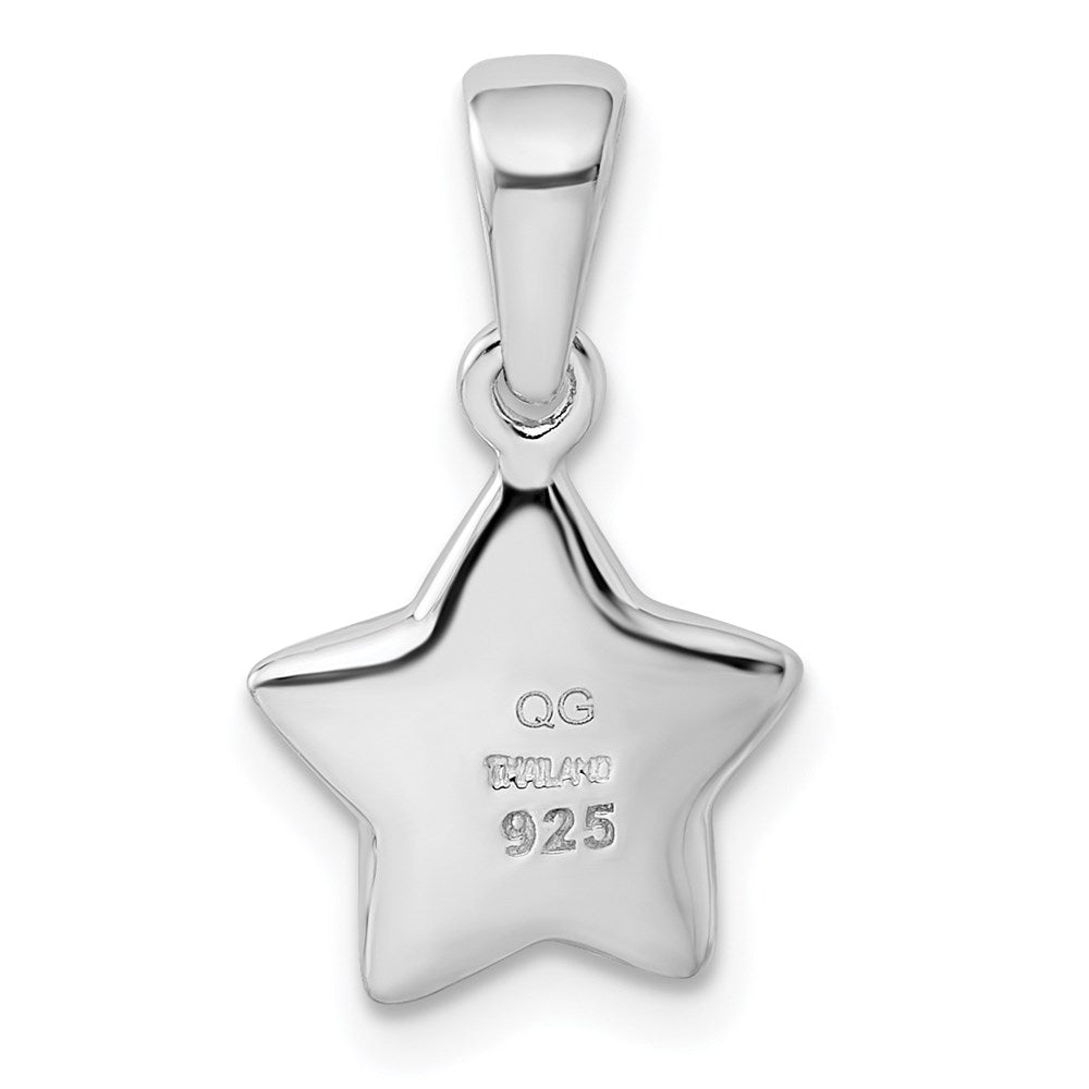 Sterling Silver Rhodium-plated CZ Star Pendant