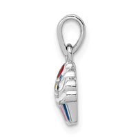 Sterling Silver RH-plated Multi-color Enameled Cupcake Children's Pendant