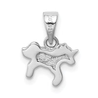 Sterling Silver RH-plated Multi-color Enameled Unicorn Pendant