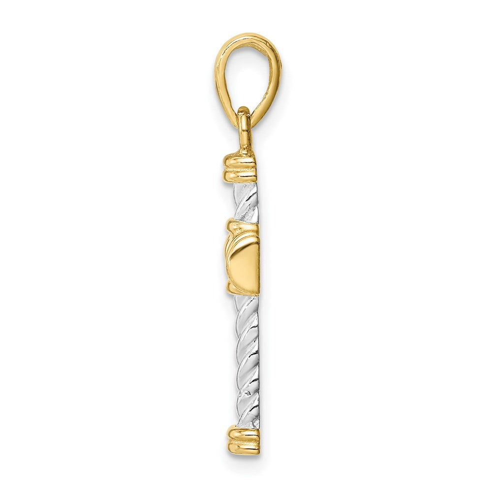 Sterling Silver & Gold-plated Twisted Cross Pendant
