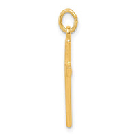 Sterling Silver Gold-tone Diamond-Cut Cross Pendant