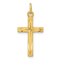 Sterling Silver Gold-tone Diamond-Cut Cross Pendant