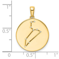 Sterling Silver Gold-plated & CZ Leo Zodiac Pendant