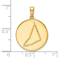 Sterling Silver Gold-plated & CZ Capricorn Zodiac Pendant