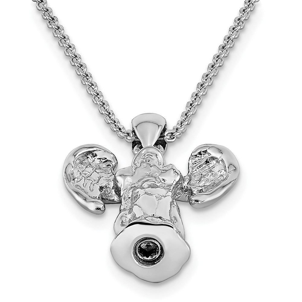 Sterling Silver Rhodium-plated Angel Ash Holder 18in Necklace