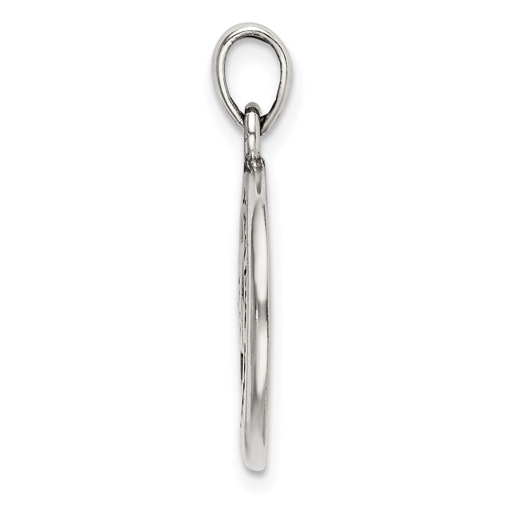 Sterling Silver LOVE YOU TO THE MOON Antiqued Star and Moon Pendant