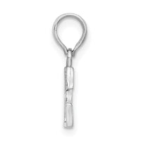 Sterling Silver Rhodium-plated Polished Block Initial -E- Pendant