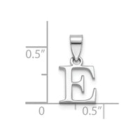 Sterling Silver Rhodium-plated Polished Block Initial -E- Pendant